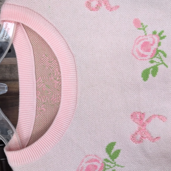 NWT Cider Pink Floral Bow Knit Top - Picture 2 of 5